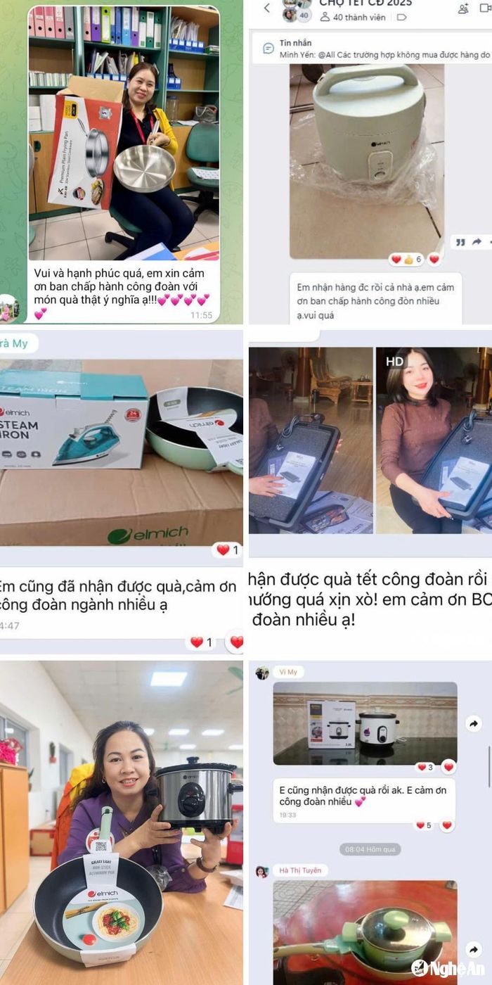 Người lao động với niềm vui khi tham gia "Chợ Tết Công đoàn năm 2025". Ảnh: CSCC