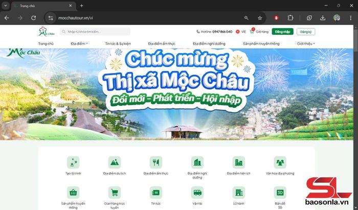 Trang web mocchautour.vn cung cấp thông tin về các doanh nghiệp, đơn vị, hộ kinh doanh du lịch trên địa bàn thị xã Mộc Châu.