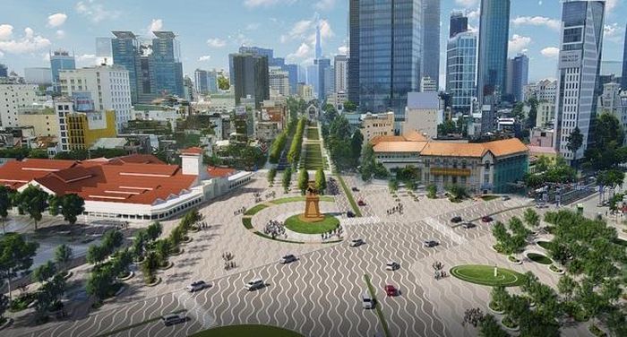 Phối cảnh diện mạo mới khu vực trước chợ Bến Thành. Nguồn: Báo Người Lao Động