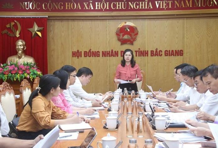 Đảng đoàn HĐND tỉnh Bắc Giang tổ chức Hội nghị thẩm định kết hợp thẩm tra một số nội dung trình Kỳ họp thứ 22, HĐND tỉnh. Ảnh: Vân Anh