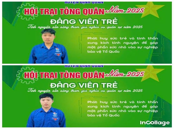 Các đảng viên: Phạm Trần Văn Duy và Võ Môn, tình nguyện nhập ngũ năm 2025. Ảnh: ĐVCC