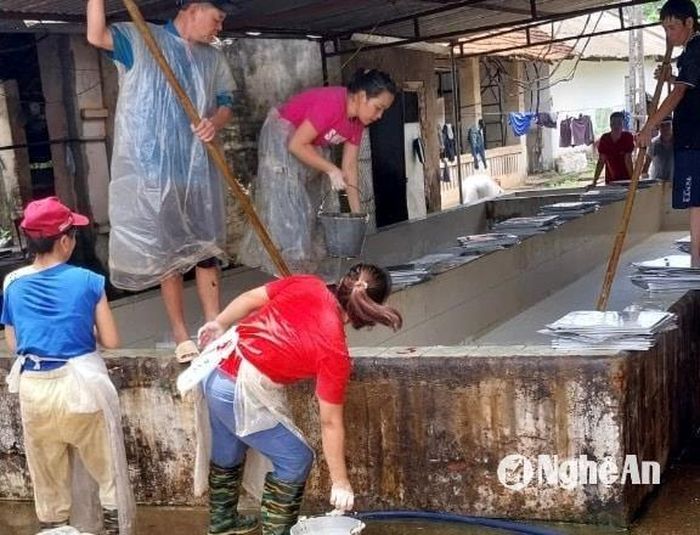 Dây chuyền chế biến cao su ở Nghệ An còn lạc hậu. Ảnh: Văn Trường