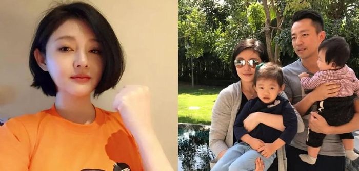 Từ Hy Viên và Uông Tiểu Phi bên 2 con