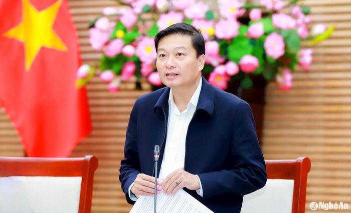 Đồng chí Lê Hồng Vinh - Phó Bí thư Tỉnh ủy, Chủ tịch UBND tỉnh phát biểu kết luận phiên họp thường kỳ tháng 1/2025. Ảnh: Thành Duy