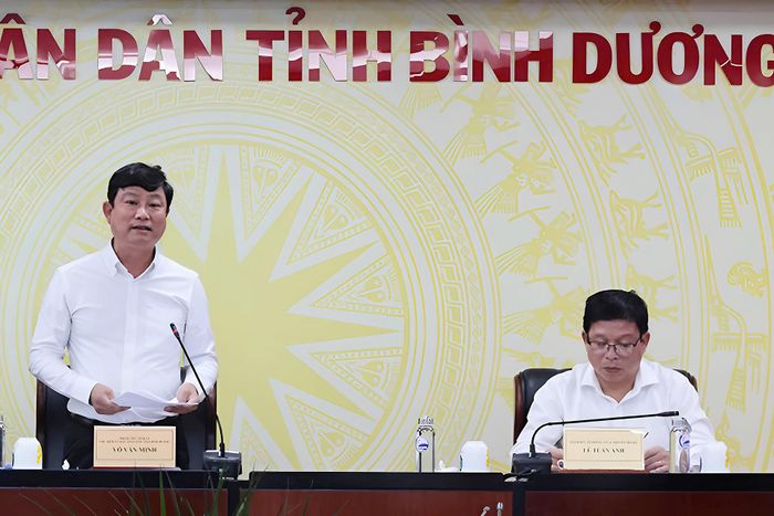 Ông Võ Văn Minh, Chủ tịch UBND tỉnh Bình Dương, phát biểu trực tuyến tại Phiên họp lần thứ 10 của Ủy ban chuyển đổi số quốc gia. Ảnh: binhduong.gov.vn