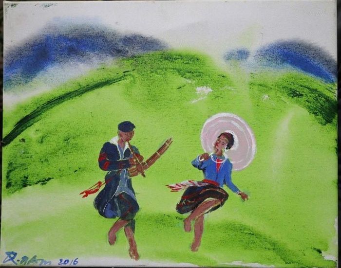  Tác phẩm 'Điệu khèn Mông', Ngô Quang Nam. 