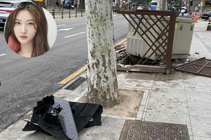 Hiện trường vụ tai nạn do Kim Sae Ron gây ra