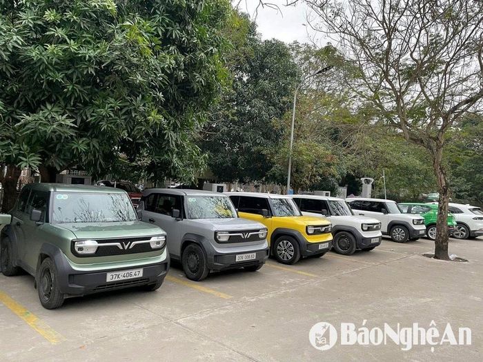 Ô tô điện loại nhỏ được người dân thành phố Vinh mua khá nhiều. Ảnh: Văn Trường