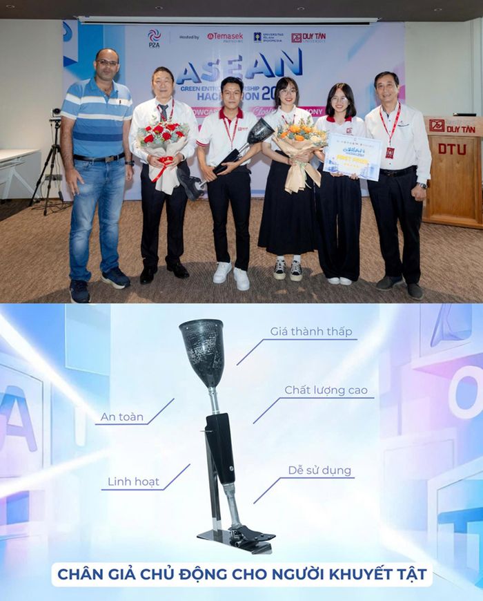 Sản phẩm “Chân giả chủ động” giành giải Nhấttại Hackathon Khởi nghiệp Xanh ASEAN 2024
