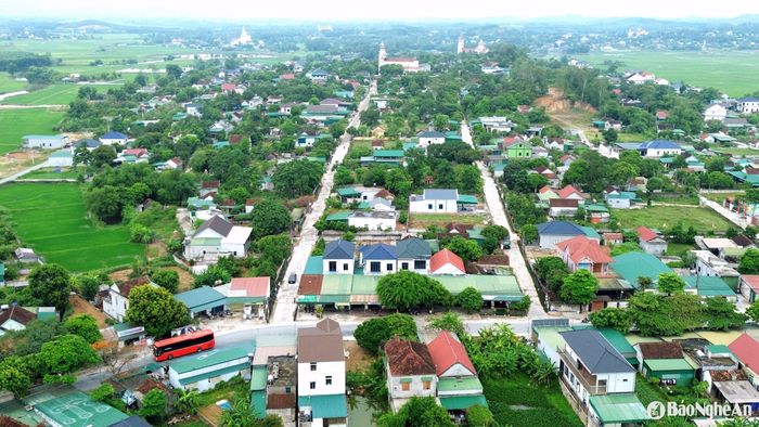 Một góc xã Nghi văn nhìn từ trên cao. Ảnh: Xuân Hoàng