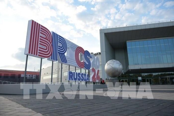 Biểu tượng BRICS. Ảnh: IRNA/TTXVN