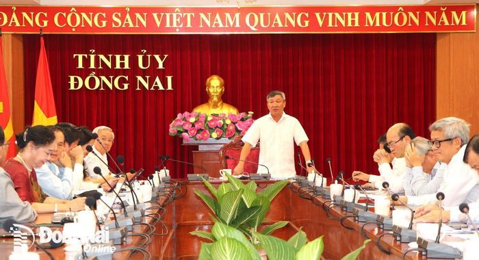 Phó bí thư thường trực Tỉnh ủy Hồ Thanh Sơn phát biểu chỉ đạo cuộc họp. Ảnh: Ngoc Liên