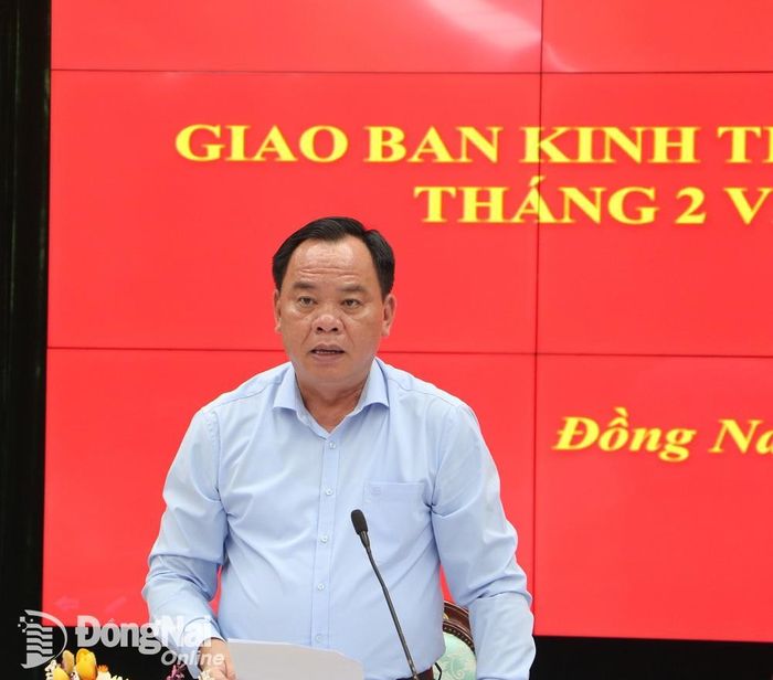 Chủ tịch UBND tỉnh Võ Tấn Đức phát biểu tại hội nghị. Ảnh: Phạm Tùng