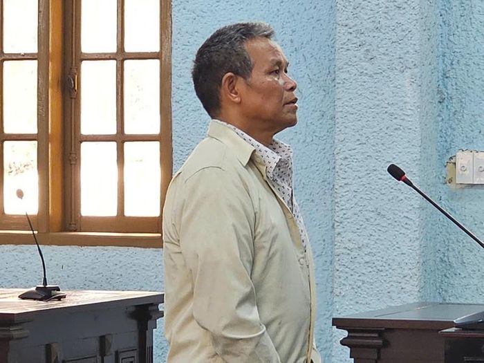 Bị cáo Rơ Châm Grông tại phiên tòa.