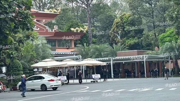 Không gian tại địa điểm tổ chức lễ tang của Quý Bình