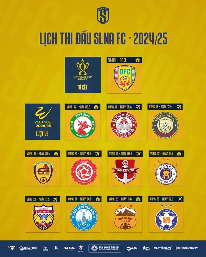Lịch thi đấu có nhiều bất lợi cho Sông Lam Nghệ An ở giai đoạn còn lại. Ảnh: SLNA FC