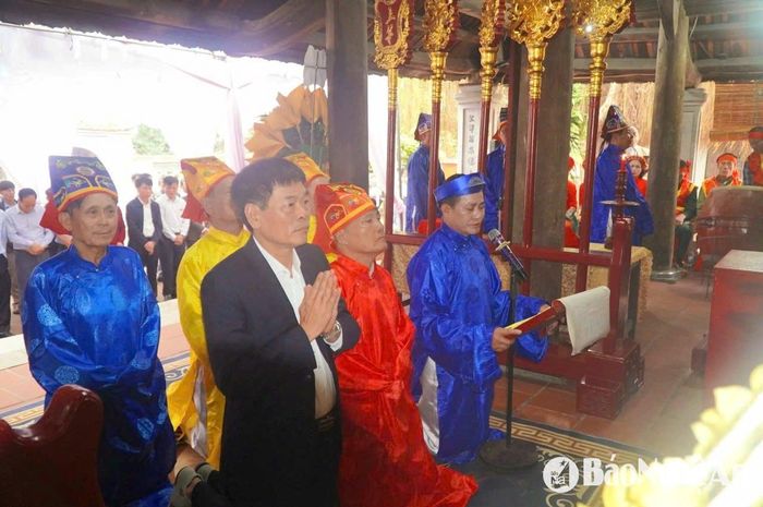 Trang trọng phần lễ Đại tế ở Lễ hội Đền Cuông. Ảnh: Mai Giang