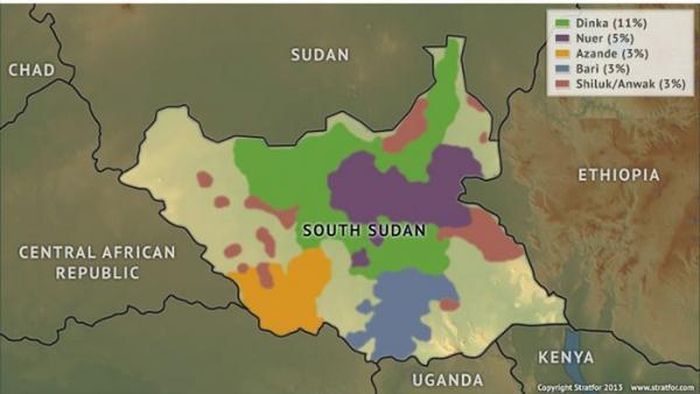 Phân bố sắc tộc phức tạp của Nam Sudan khiến nước này luôn nằm trong tình trạng bất ổn.