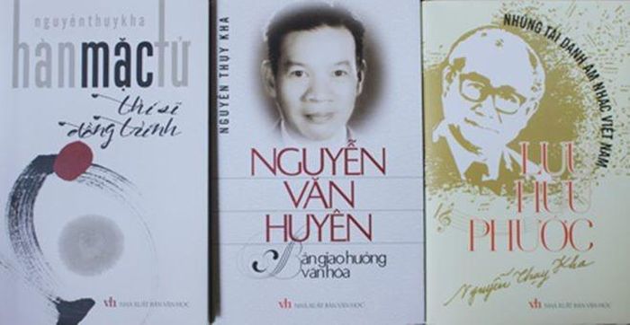 Các tác phẩm trong tuyển tập “Những gương mặt âm nhạc thế kỷ” của nhạc sĩ Nguyễn Thụy Kha. Ảnh: Nhà xuất bản