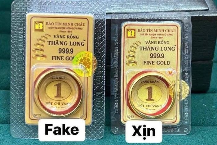 Vàng giả được làm nhái gần giống vàng thật của Bảo Tín Minh Châu. 