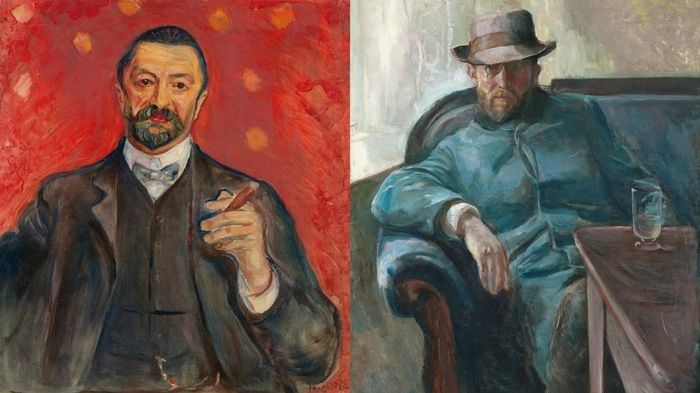 Bức chân dung bên trái của Felix Auerbach (1906) và Hans Jæger (1889)