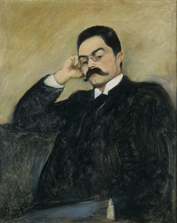 Bức chân dung người bạn luật sư Thor Lütken của Edvard Munch vẽ năm 1893 có hai nhân vật siêu nhiên ẩn trên tay áo