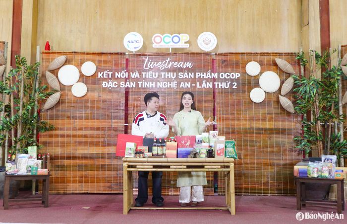 Một phiên Livesteam kết nối và tiêu thụ sản phẩm OCOP Nghệ An. Ảnh: T.P