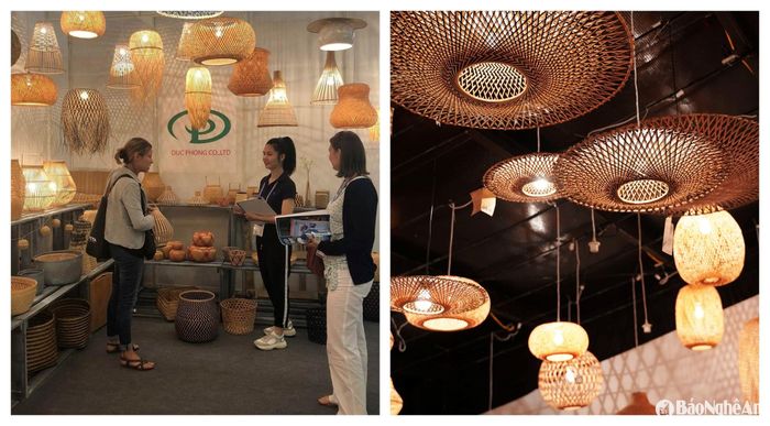Sản phẩm bộ đèn tre Đức Phong của Công ty TNHH Đức Phong đã được trình Hội đồng đánh giá cấp Trung ương để xét duyệt danh hiệu OCOP cấp Quốc gia. Ảnh: T.P