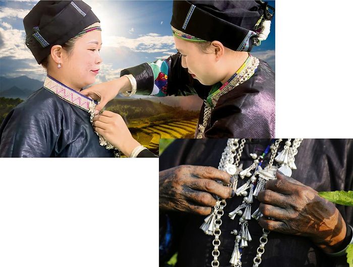 Mỗi hoa văn, trang sức đều thể hiện sự tinh tế của người phụ nữ Nùng dín.