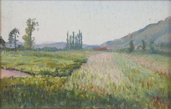 Tác phẩm “Phong cảnh với cây bách” (sơn dầu trên toan, 1906