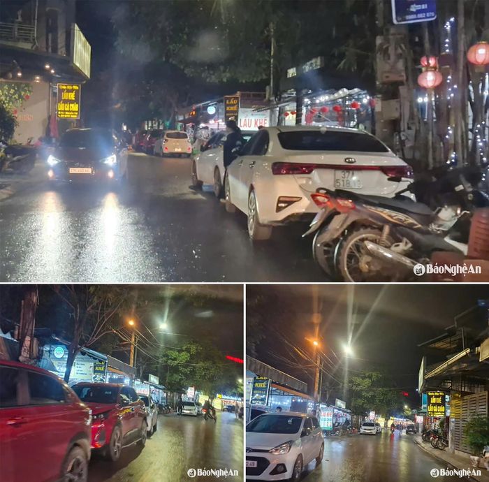 "Phố nhậu" trên mương số 2, đường Nguyễn Tài, TP. Vinh. Ảnh: Nhật Lân - Hải Đăng