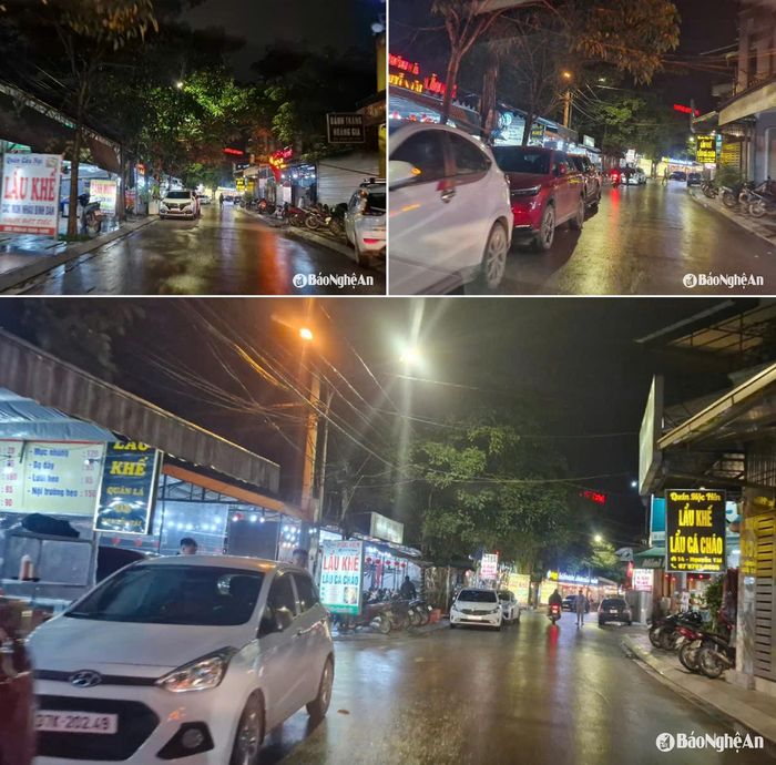 "Phố nhậu" trên mương số 2, đường Nguyễn Tài, TP. Vinh. Ảnh: Nhật Lân - Hải Đăng