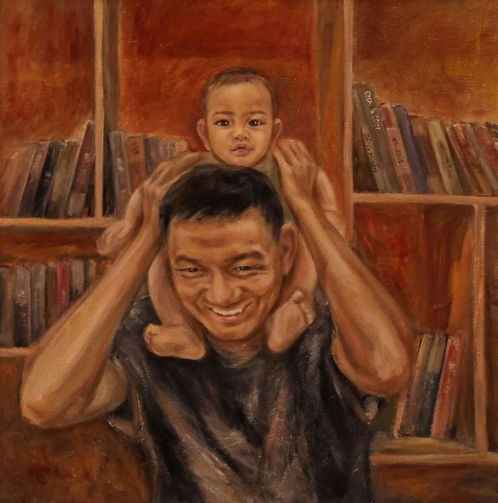 * Và thành công trong kinh doanh và gia đình viên mãn đã giúp chị thăng hoa trong nghệ thuật thế nào? Có khi nào những "tính toán kinh doanh" chi phối đường nét hội họa của chị?