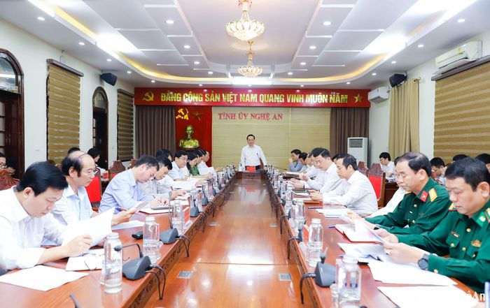 Quang cảnh Hội nghị Giao ban khối Nội chính tháng 3/2025. Ảnh: Phạm Bằng