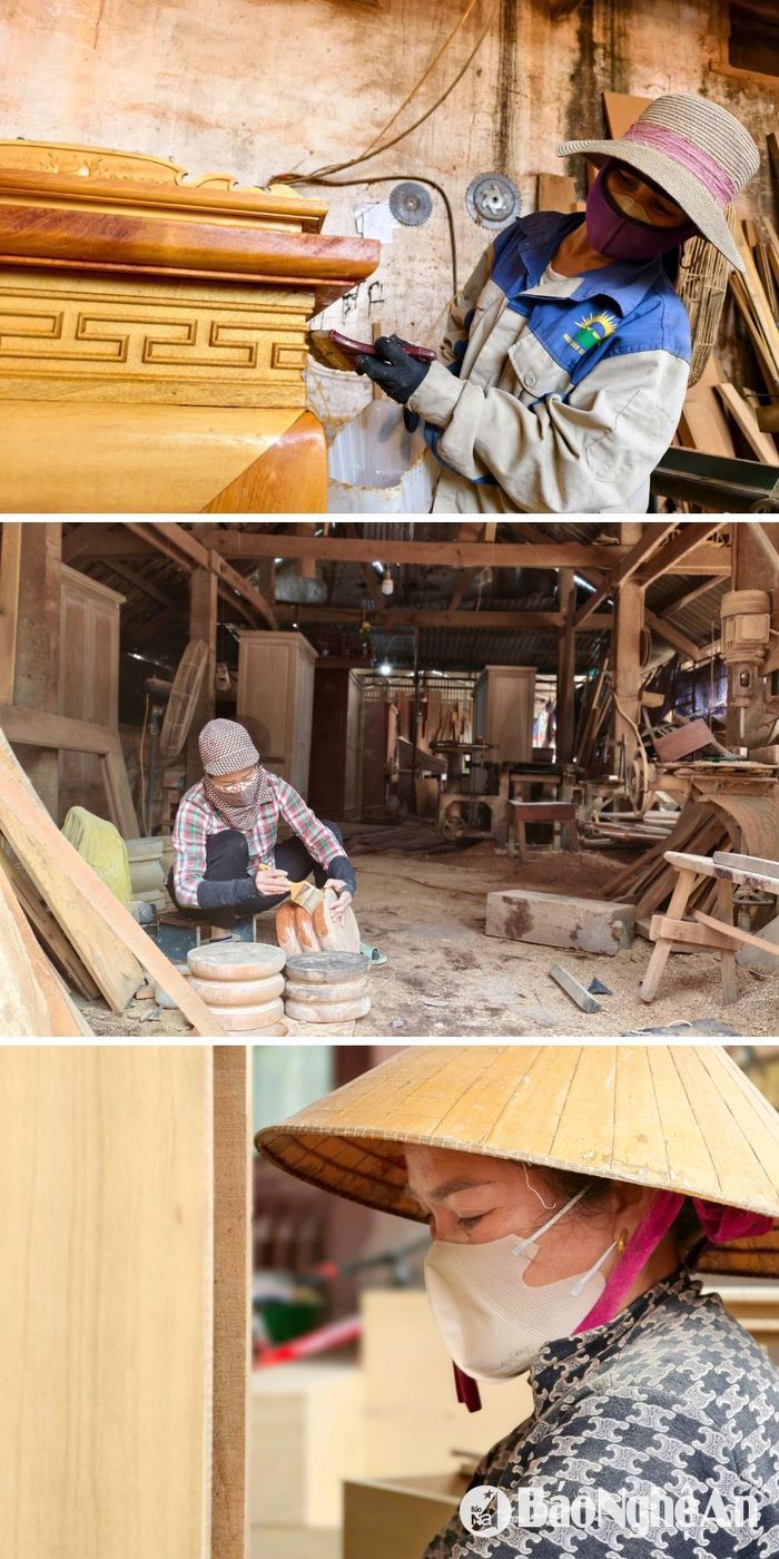 Những người phụ nữ làng mộc đóng vai trò quan trọng trong gia đình. Ảnh: Diệp Thanh