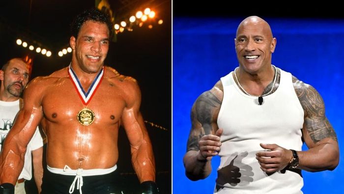 Dwayne Johnson (phải) và Mark Kerr