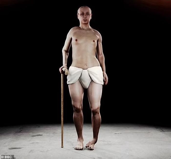 Trong ảnh là hình ảnh tái hiện lại diện mạo của Vua Tutankhamun