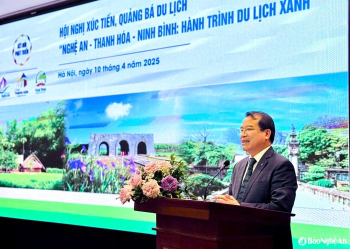 Ông Hà Văn Siêu - Phó Cục trưởng Cục Du lịch Quốc gia phát biểu tại hội nghị. Ảnh: Hoàng Đức Chung