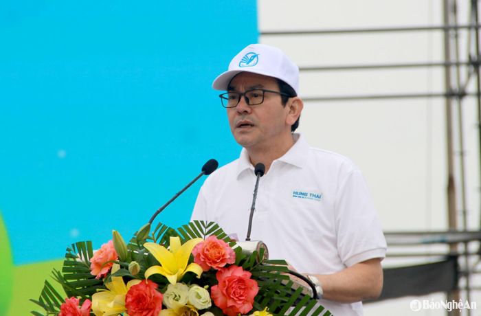 Đồng chí Trần Quang Lâm - Phó Chủ tịch UBND TP. Vinh phát biểu tại buổi lễ. Ảnh: Quang An