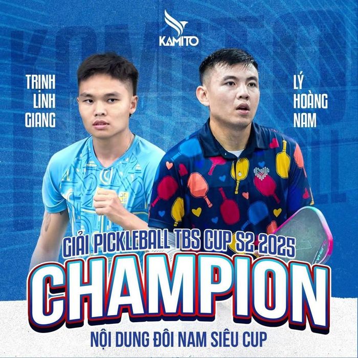 Lý Hoàng Nam và đồng đội Trịnh Linh Giang vô địch nội dung đôi nam TBS Cup S2 2025.