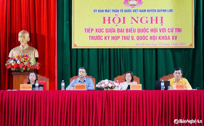 Các đại biểu tiếp xúc với cử tri huyện Quỳnh Lưu. Ảnh: TL