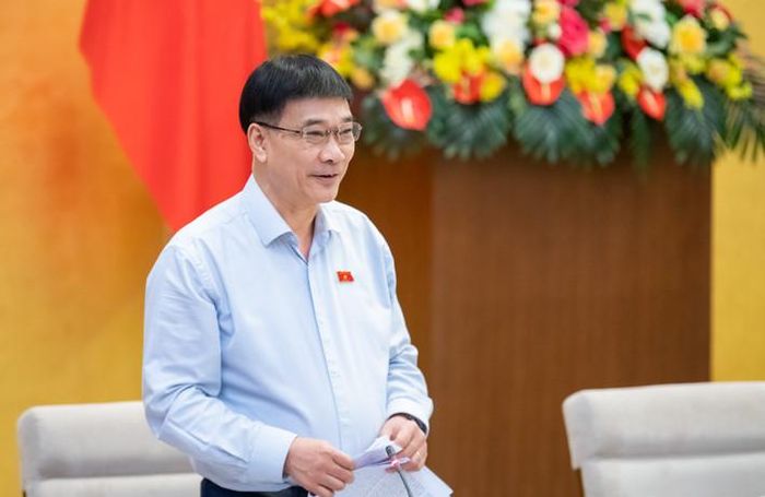  Phó Chủ tịch Quốc hội Vũ Hồng Thanh phát biểu tại phiên họp. Ảnh: Hồ Long 