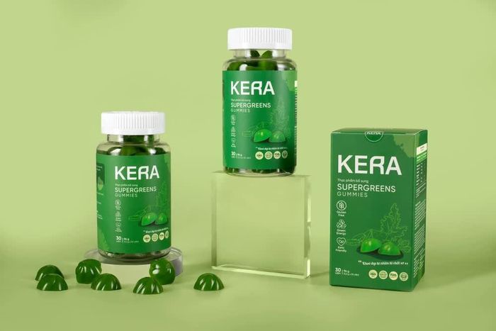 Kẹo rau củ Kera do Hoa hậu Thùy Tiên cùng một loạt người nổi tiếng tham gia quảng cáo bị xử phạt. Ảnh: Internet