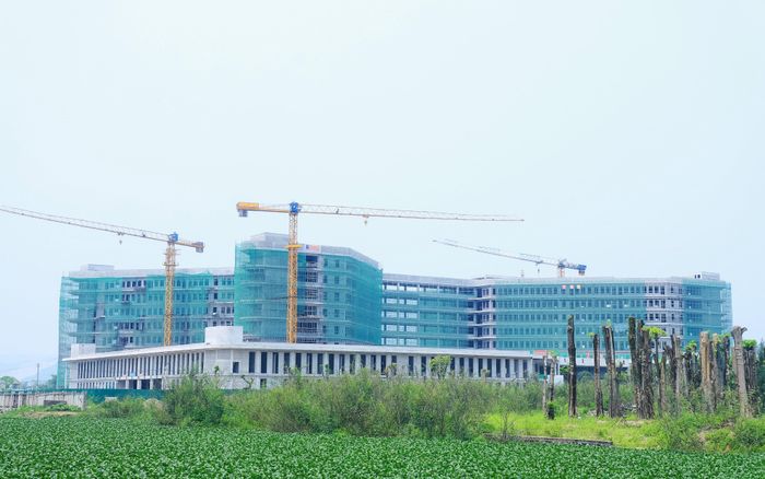 Dự án Xây dựng Bệnh viện Ung bướu Nghệ An. Ảnh: Thành Duy
