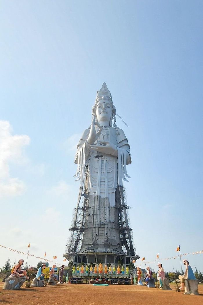 Hướng chính diện của tượng Phật cũng có thêm nhiều tượng Phật khác xếp thàng 2 hàng dọc. Đồng thời, nhiều hình tượng liên quan đến các giá trị tâm linh của Phật Giáo được xây dựng tạo khuôn viên của chùa Minh Đức.