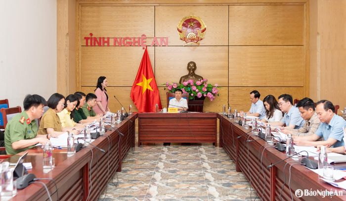 Quang cảnh cuộc họp Ban tổ chức Lễ hội Làng Sen năm 2025. Ảnh: Minh Quân