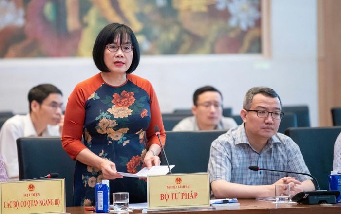  Thứ trưởng Bộ Tư pháp Đặng Hoàng Oanh phát biểu 