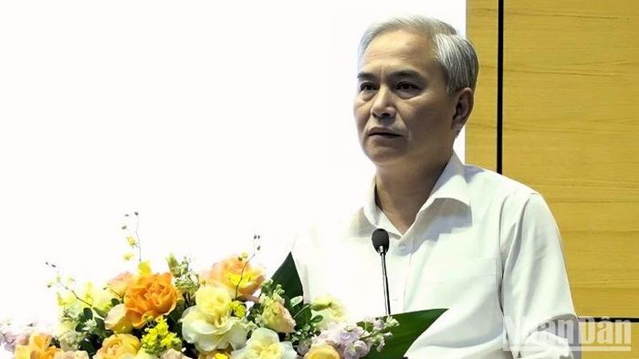 Phó Bí thư Đảng ủy, Tổng Giám đốc Tập đoàn Vũ Anh Tuấn phát biểu chỉ đạo tại hội nghị.