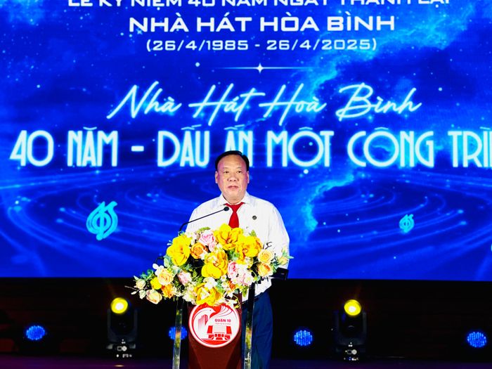  Phó Chủ tịch UBND quận 10 Bùi Thế Hải phát biểu tại lễ kỷ niệm 
