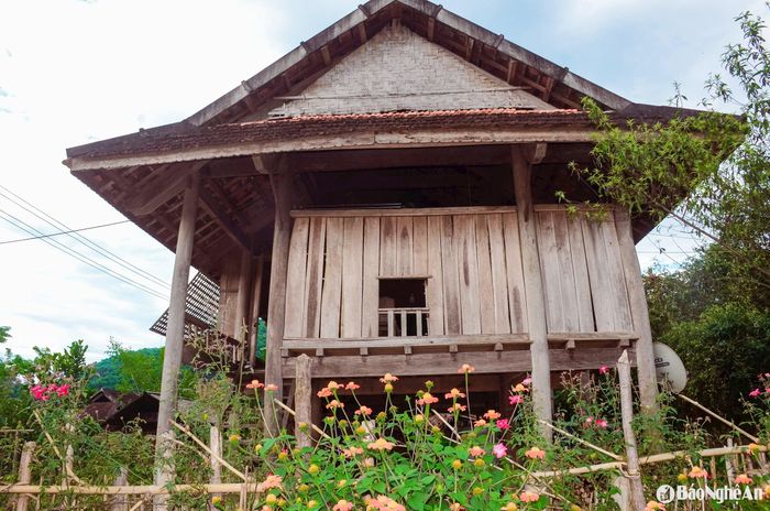 Một ngôi nhà sàn của người dân Đan Lai ở bản Thỉn. Ảnh: Thành Chung